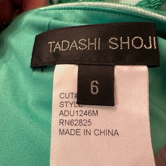Tadashi Shoji Green Lace Embroidered Fit-and-Flare Cocktail Dress Size 6 - Picture 9 of 10
